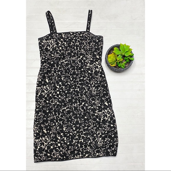Ann Taylor Black & White Thin Strap Spring Dress - Picture 2 of 8